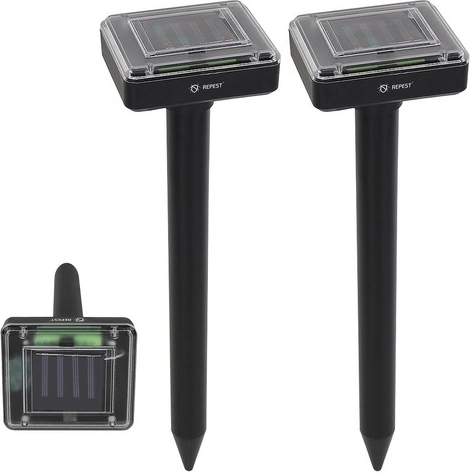 Zonneschep ultrasone verjager voor mollen en knaagdieren REPEST, set van 2 stuks
