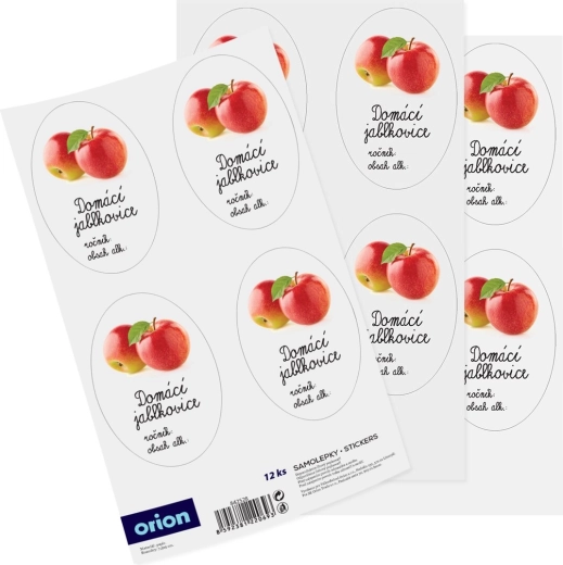 Stickers voor flessen huisgemaakte appelbrandewijn 12 stuks (CZ)