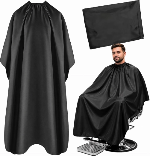 Zwarte waterdichte kappers- en barbercape 140 × 100 cm - 1 stuk
