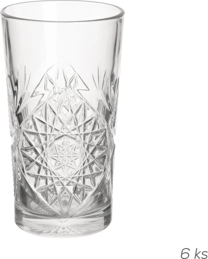 Hobstar-glazen 355 ml transparant, set van 6 stuks