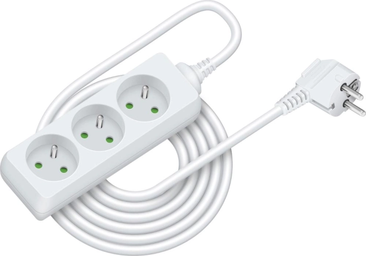 Retlux-verlengsnoer van 5 m met 3 stopcontacten