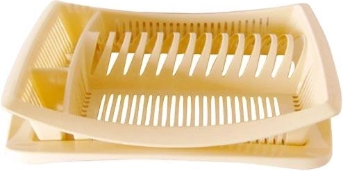 Afdruiprek voor vaat met lekbak 47 × 38 cm, kunststof, mix van kleuren