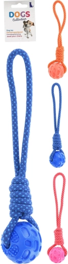Hondenspeelgoed bal met touw 40 × 7 × 7 cm, mix kleuren