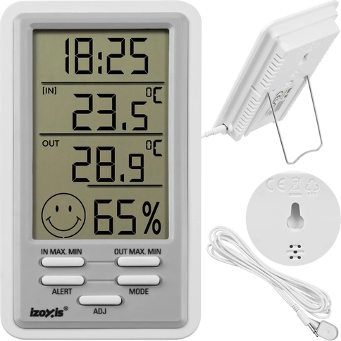 Draadloos weerstation voor thuis Izoxis met thermometer, hygrometer en wekker