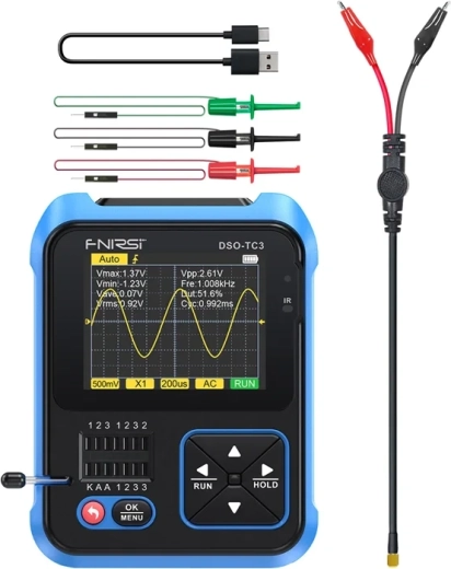 Fnirsi DSO-TC3 handzame digitale oscilloscoop 3-in-1 met componententester en signaalgenerator