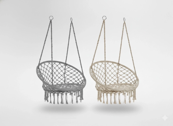 Hangstoel nest 80 × 60 × 120 cm beige/grijs