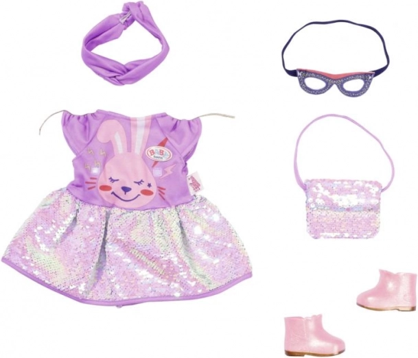 Baby Born jurk voor 43cm pop - Set voor verjaardagspartij