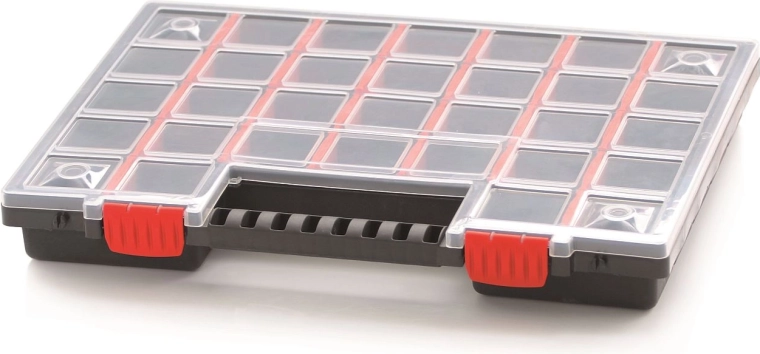 Kunststof organizer met 32 verstelbare vakken