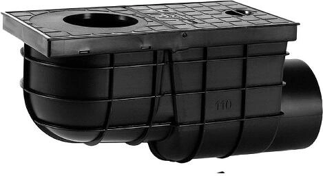 Zijwaartse dakwateropvang DN 110 kunststof zwart