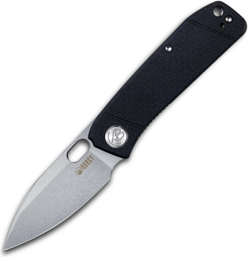 zakmes Kubey Hyde 7,5 cm, gezandstraald, zwart, G10