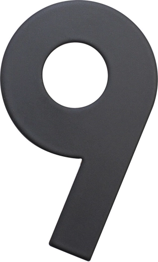 Huisnummer 9, 75 mm, roestvrij staal, matzwart