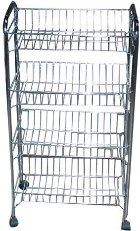 Badkamerwagen BRILLY met 3 manden, chroom, 46 × 28 × 60 cm