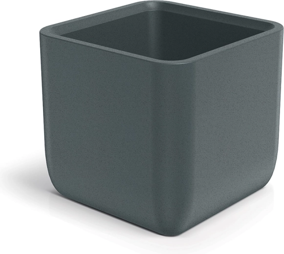 Bloempot Molta Square 48 cm – grafietkleurige kunststof vierkante bloempot voor binnen en buiten