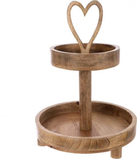 Serveer-etagère Mango hart 2-laags 30 × 30 × 42 cm
