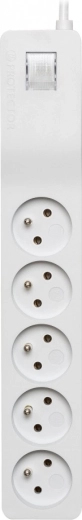 Overspanningsbeveiliging met 5 stopcontacten en schakelaar