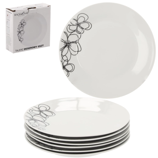 Set van 6 dessertborden Carbo 19 cm van gehard glas