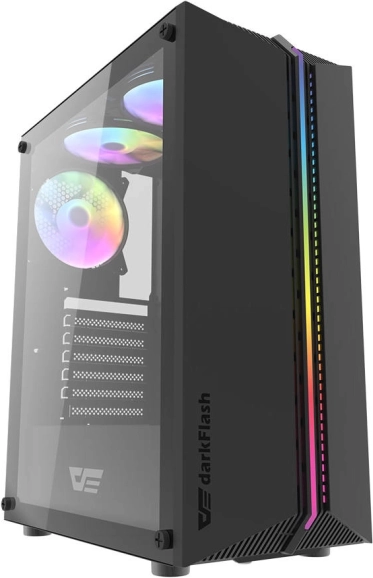 Computerbehuizing darkFlash DK151 ARGB met 3 ventilatoren (zwart)
