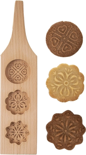 Houten koekvorm met reliëfafdruk cirkel – variant 3