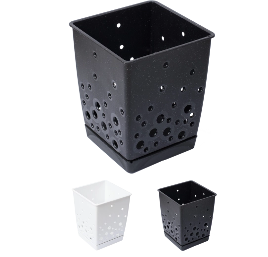 Bestekafdruiprek met uitneembare basis zwart-wit