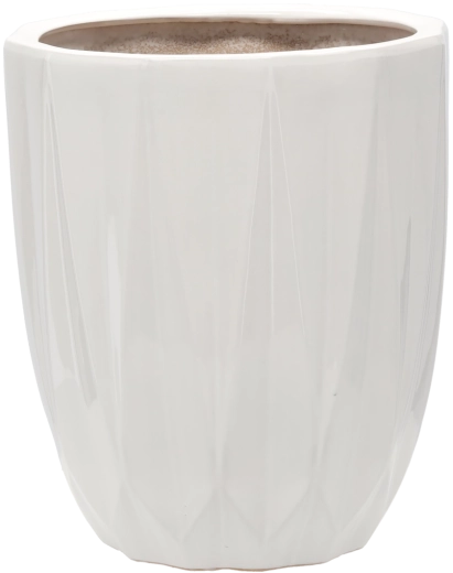 Keramische bloempotcover 30 × 30 × 36 cm wit hoogglans