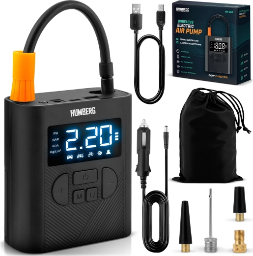 Draadloze mini-compressor HUMBERG met 6000 mAh accu