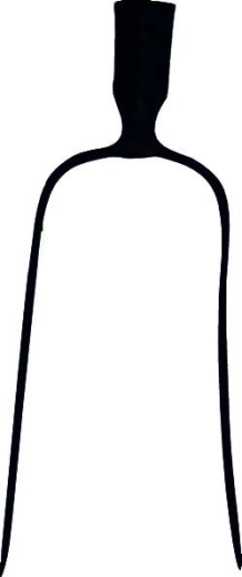 Gesmede tweepuntige vork zonder steel