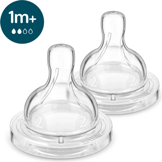Philips Avent speen voor fles Anti-colic, langzame doorstroom, 1m+, 2 stuks