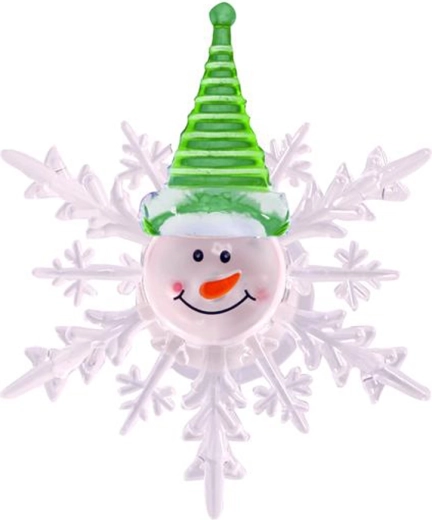 Kerst-LED-sneeuwvlok met sneeuwman 10 cm