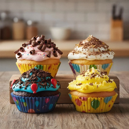 Papieren muffinvormpjes met feestelijk motief - 1 stuk