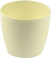 Plastic decoratieve pot Magnolia 30 cm crème LAMELA