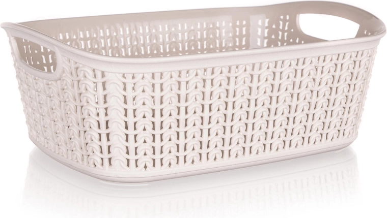 Rieten mandje van kunststof 3 l, crèmekleurig 26,5 × 20 × 9,5 cm