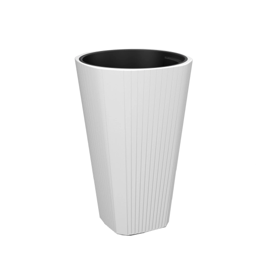 Bloempot Muza 39 cm wit met inzet