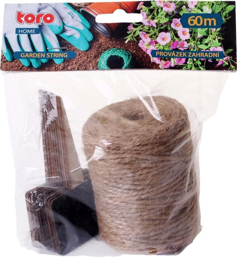 Jute tuintouw 60 m met labels