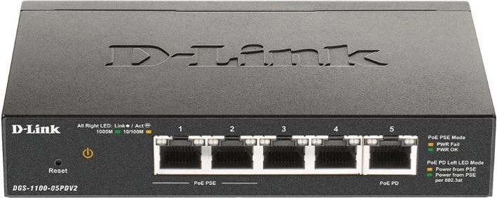 Slimme switch DGS-1100-05PDV2 5xGE (2xPoE)