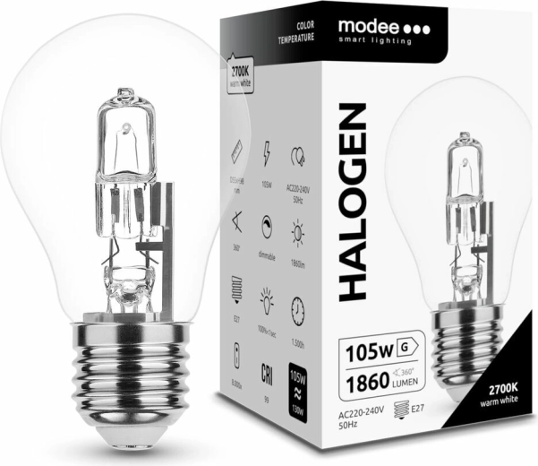 Modee halogeenlamp Classic A55 105 W E27, 1860 lm, warm wit, dimbaar