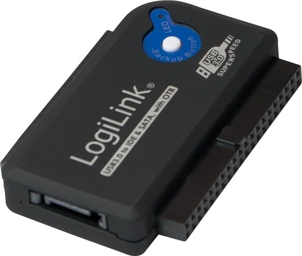 LogiLink USB 3.0-naar-IDE/SATA-adapter met one-touch back-upfunctie