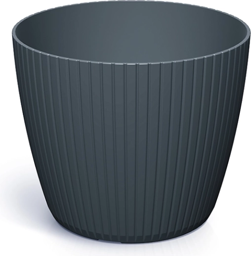 Bloempot Lamia antraciet 15,8 cm – elegante kunststof hoes voor binnen en buiten