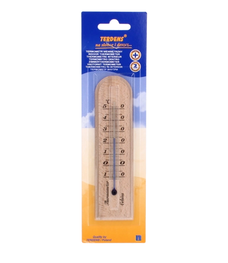 Houten kamertemperatuurmeter Terdens met capillaire meting