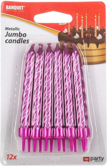 Jumbo verjaardagskaarsen MY PARTY - set van 12 stuks
