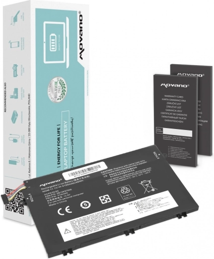 Movano 01AV445-batterij voor Lenovo ThinkPad E14, E15, E480, E580 en E590, 4100 mAh