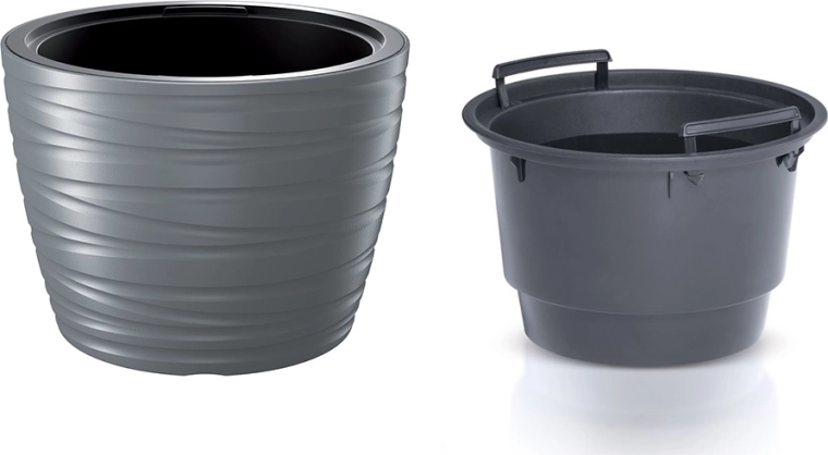 Lage plantenbak Maze met inzet 37,5 cm – grijze steen