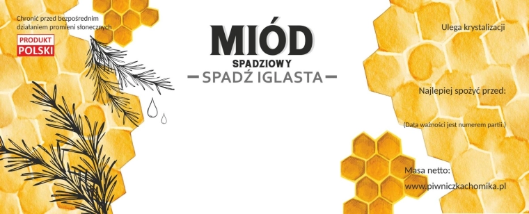 Set etiketten voor honing – honingdauw spar/den 154 × 60 mm, 100 stuks