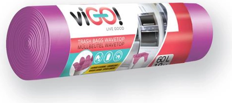 Vuilniszakken met handvatten 60 l, lavendelgeur, 18 stuks