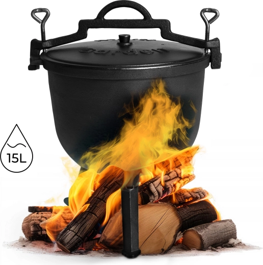 Gietijzeren hangketel 15 l voor open vuur MULTIGARDEN