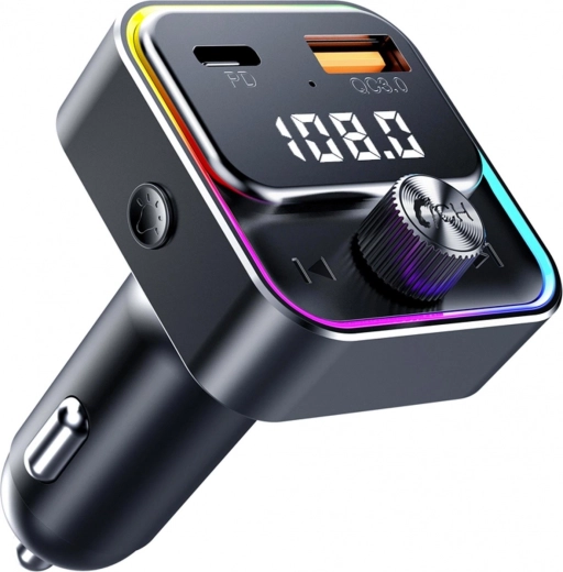 FM Bluetooth-transmitter voor in de auto SWM 3000 met USB-A en USB-C, PD en QC 3.0, spraakbediening - 1 stuk