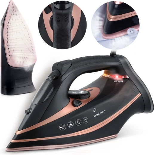 Stoomstrijkijzer BERDSEN 3000 W met keramische strijkzool en verticale stoom