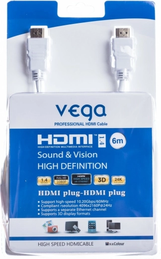 HDMI-kabel 6 m wit Vega
