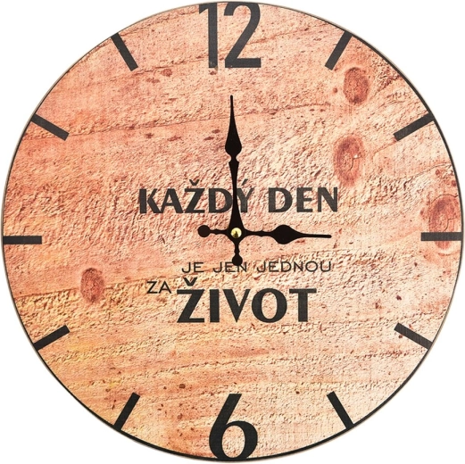 Wandklok ‘Elke dag’ 34 cm, hout