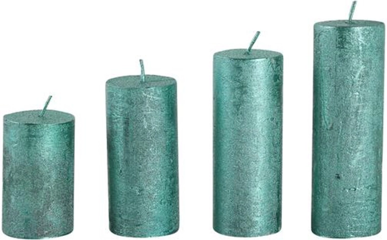 Adventskaarsen groen, set van 4 stuks
