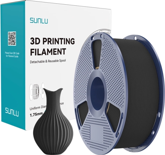 Sunlu PLA Classic zwart filament 1,75 mm 1 kg